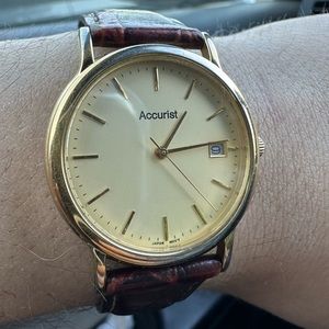Vintage Accurist Men’s Quartz Leather Formal Classic Wrist Watch
